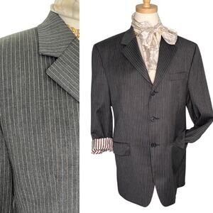 Michael Kors vintage 90s 100% wool pinstripe blazer jacket sportcoat size 38S